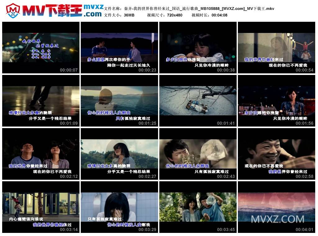 秦齐-我的世界你曾经来过_国语_流行歌曲_MB105888